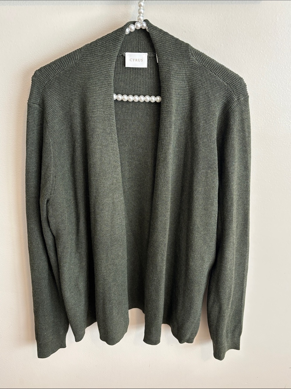 CYRUS Green Open-Front Cardigan size xl